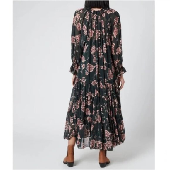 Free People Feeling Groovy Maxi Dress Forest Combo Sz. Lg - Picture 2 of 7